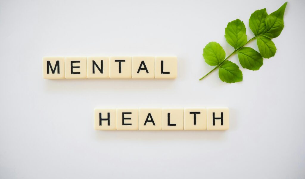 Mental health spelled out in small blocks