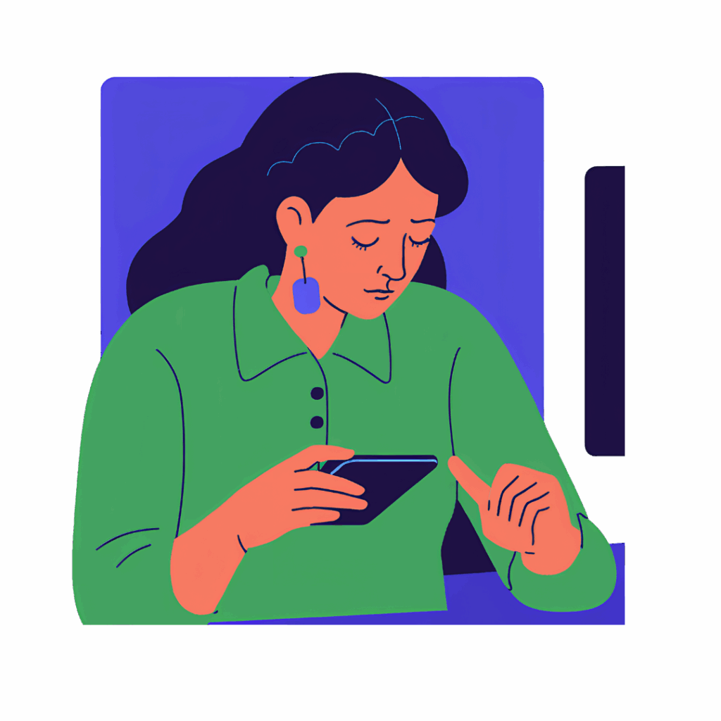 woman looking sad while scrolling through her phone feeling envy
